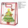 Seasonal Souvenir Gift Pouches Christmas Bags with Handles, Reusable Clear PP Treat for Eve Candy Apples Cookies, Holiday Party Favor Packaging Ribbon