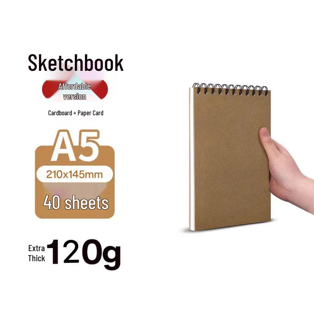 Top-Bound 8K Thick 160g A4 Blank Sketchbook, Coil Binding, 16K Art Drawing & Painting Book.