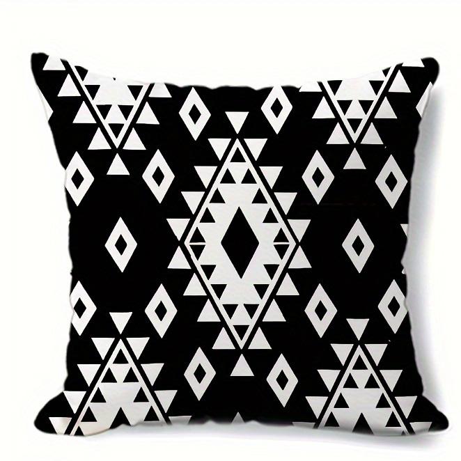 Home Decor Black And White Geometric Pattern Throw Pillow Pattern Cushion Cover Suitable For Sofa Bedroom Car Pillow Cover