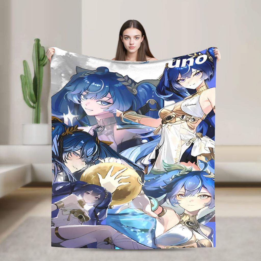 Warm Soft Blankets Camping Iuno Wuthering Waves Game Throw Blanket  Flannel Bedspread For Bedroom Fluffy Sofa Bed Cover