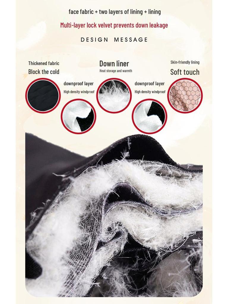 Winter Fleece-Lined Warm Cotton Pants for Moms - Thick, Cold-Proof, Straight-Leg, Ideal for Middle-Aged and Elderly with Duck Down Filling