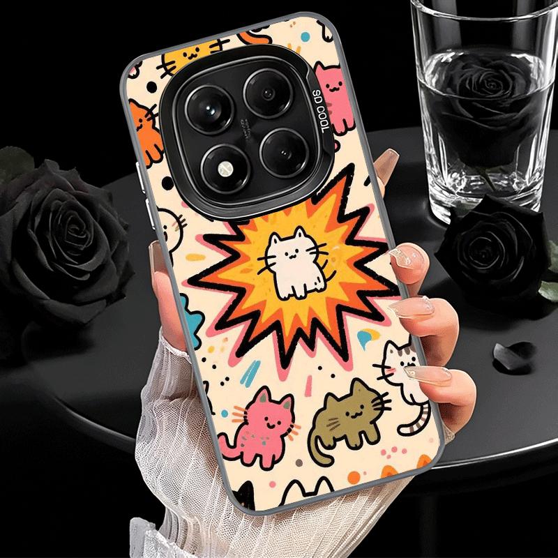 Cartoon Cute Cats Theme Shockproof Phone Case for Xiaomi Redmi Note 15 14 13 12 Pro Plus 11 11S 11T 5G Cover Anti Fall Fundas