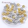 5/10Pcs 18K Gold Plated Spacer Beads For Jewelry Making,Zircon Round Beads Separators,Necklaces Bead DIY Jewelry Accessories