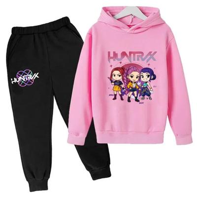 Kpop Demon Hunters Pullover Sweatshirt Trucksuit Cartoon Girls Boy Kids Clothes Movie Korean Style Sets