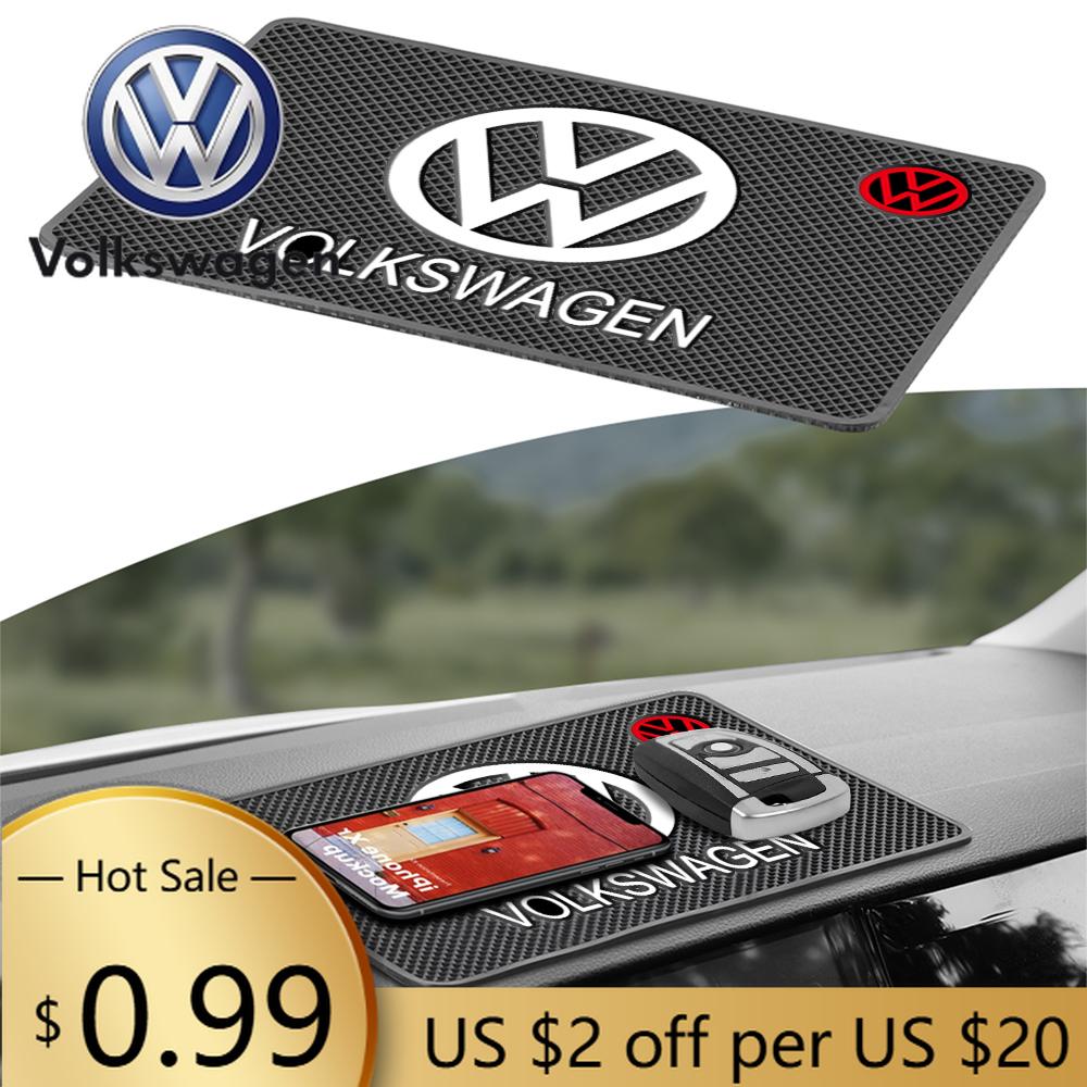 För VOLKSWAGEN VW Bil Instrumentbräda Klibbig Anti-halk PVC-matta Silikonförvaring För Volkswagen VW Golf Polo Beetle CC Passat JettaTou