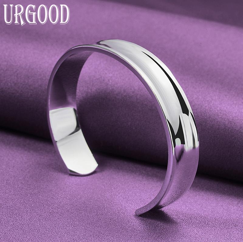 925 Sterling Silber Glatte Öffnung 12mm Armband Modeschmuck