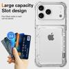 For iPhone 17 Pro Clear Case PC + TPU Phone Cover Card Holder Kickstand