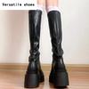 Platform Heel Knee High Boots Women Fashion Ladies Slip On Knight Long Boots Autumn Winter Women's Footwear
