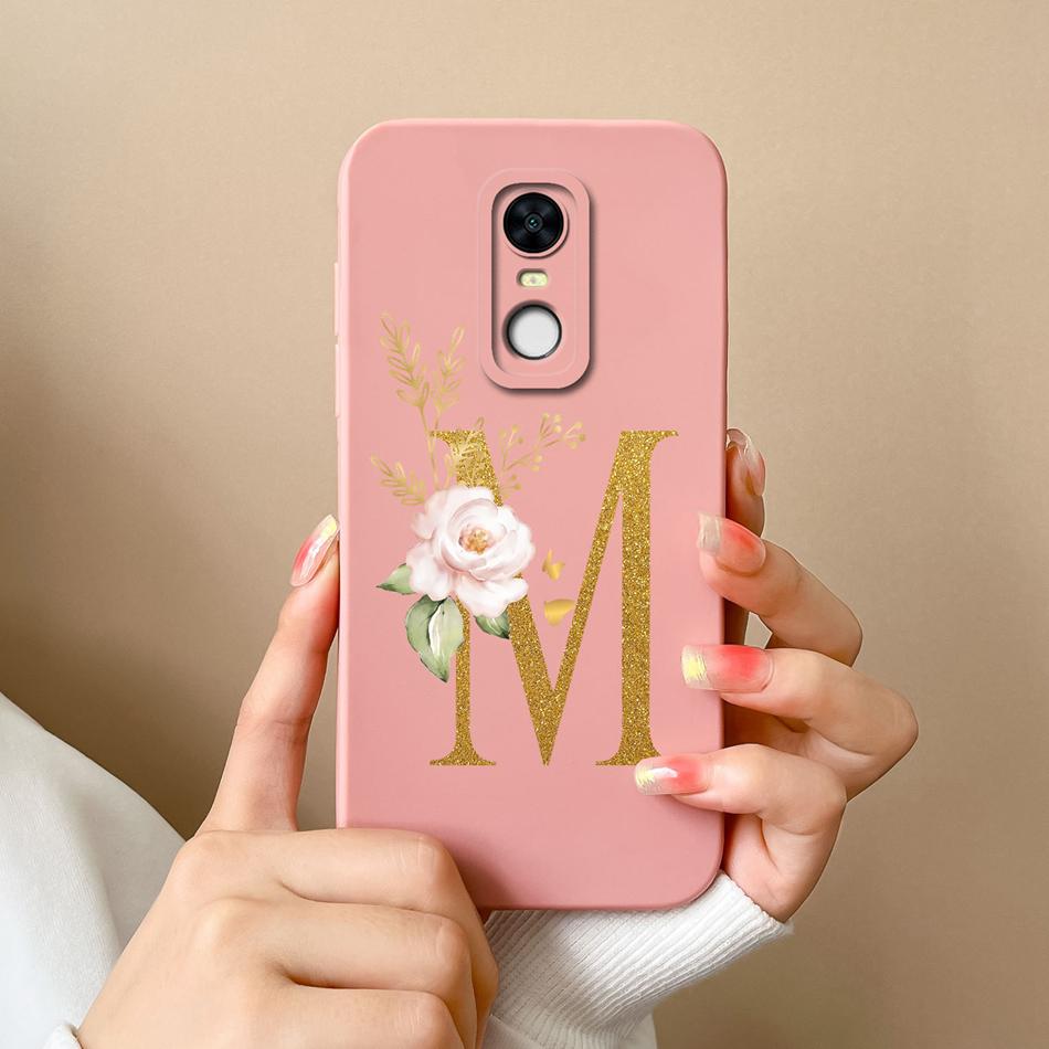 For Redmi 5 Plus Note5 Cases Shiny A-Z Letter Liquid Silicone Anti Drop Phone Protective Back Covers For Redmi5Plus Note5 Funda