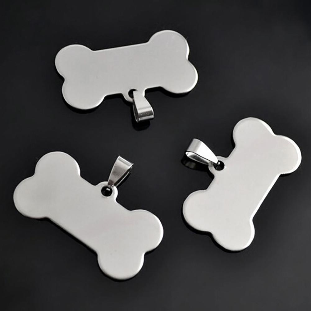 Cute Stainless Pet Name Dog Personalized ID Steel Blank Bone Tags