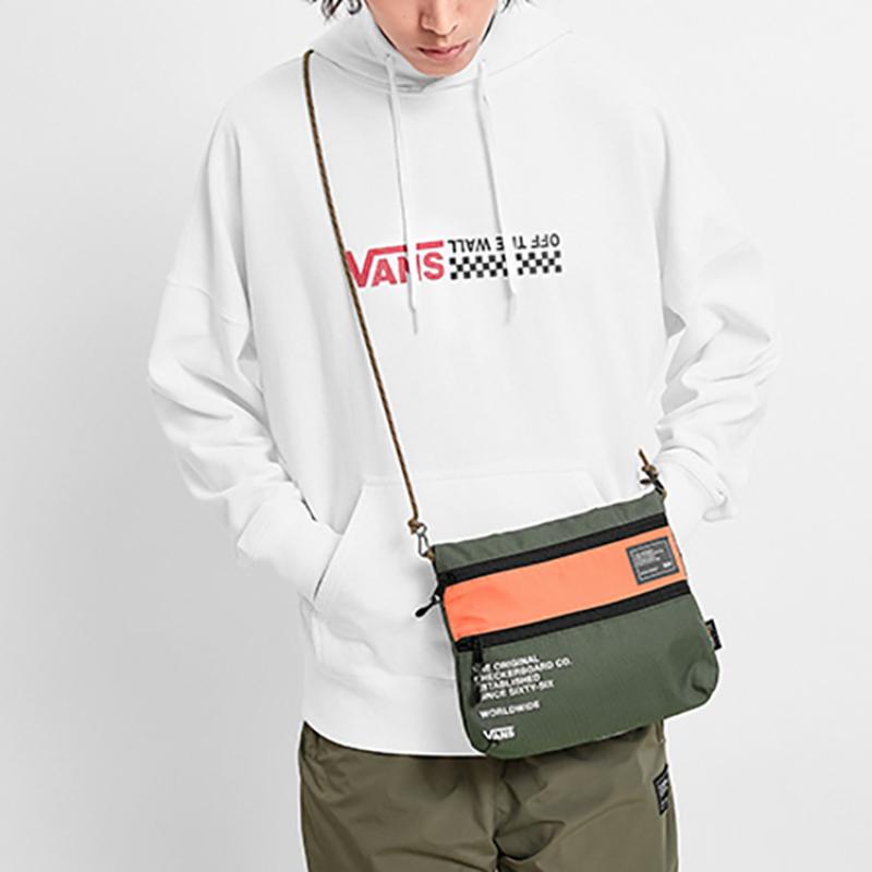 Vans Nylon Fabric With Canvas Shoulder Bag Canvas Bag Crossbody Bag Regular Unisex Army Green Vans VN0A4BQFKCZ