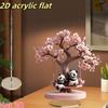 Schaukelbaum Paar Panda Tisch 2D flache Acryl dekorative Ornament Skulptur - für Schreibtisch, Schlafzimmer, Wohnzimmer, für Weihnachten und Halloween