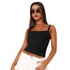 Women Summer Slim Versatile Camisole Vest Suspenders U-Neck Inside Bottoming Shirt Short Inner Tank Top Solid Color