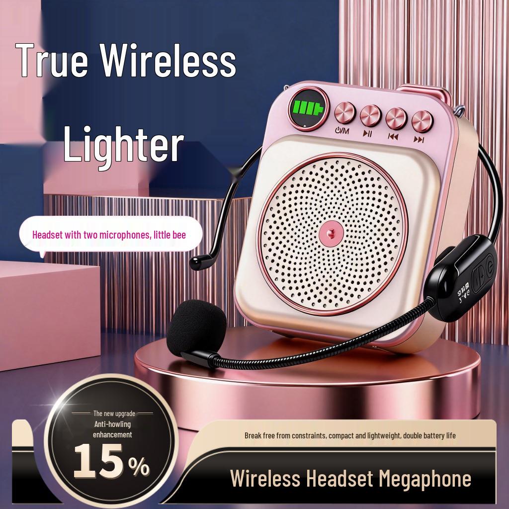 Little Bee Wireless Portable Teacher Microphone - Super Loud Bluetooth Loudspeaker