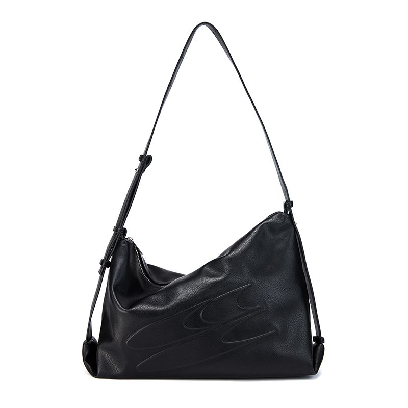 

Oil Wax Asymmetrical One-Shoulder Daily Work Clothing Satchel Backpack Black