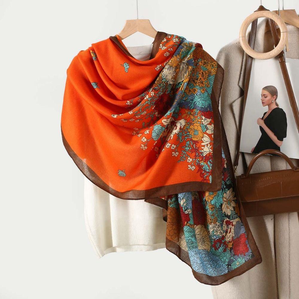 Sun-proof Silk Scarf Double Sides Large Scarves Elegant Sunscreen Shawl  Women