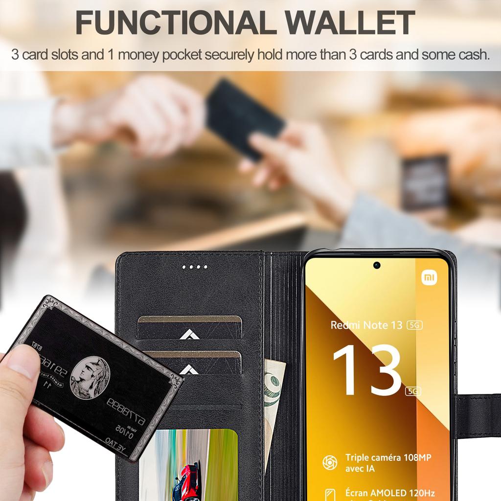 LC.IMEEKE For Xiaomi Redmi Note 13 5G Case Flip Leather Wallet Stand Phone Cover