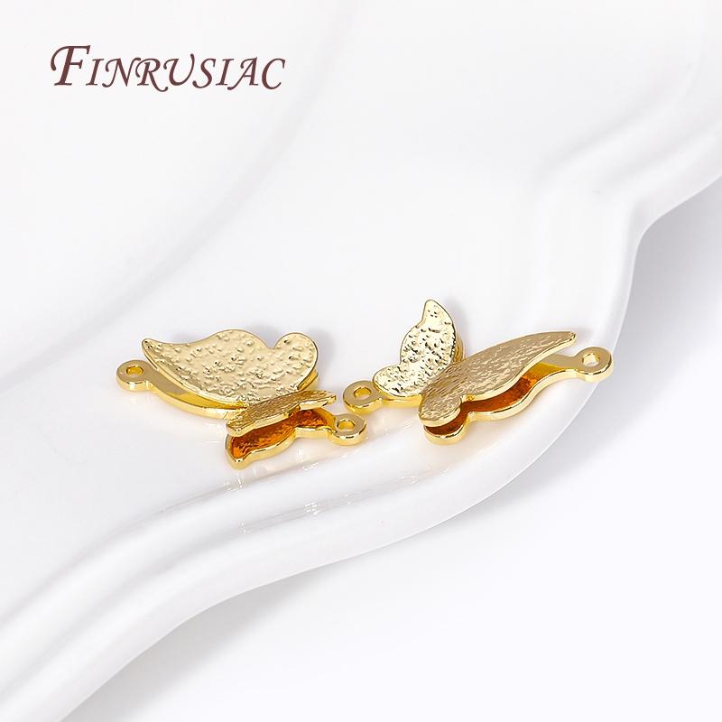 Trendy 18K Gold Plated Brass Butterfly Charms Pendants Connector DIY Earrings Necklaces Charms Jewellery Making Accessories
