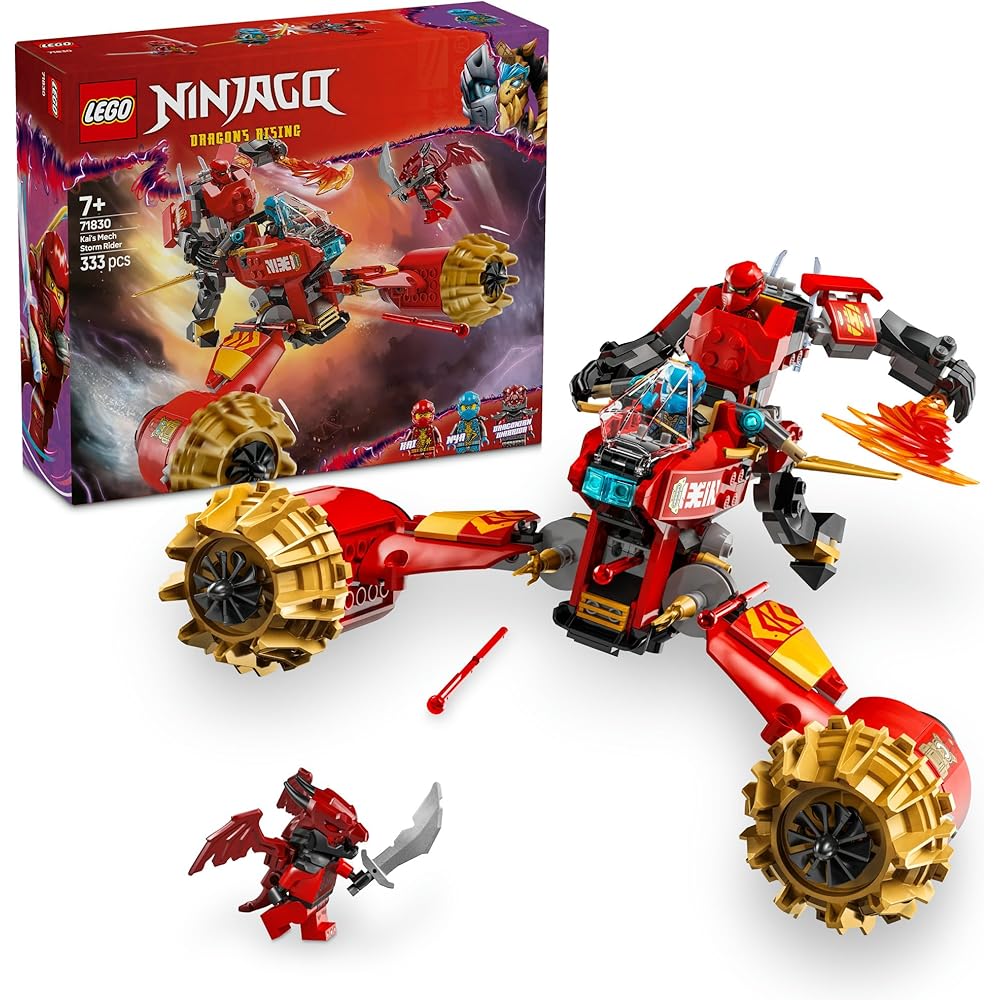 LEGO Ninjago Kai s Mech Storm Rider Building Set Toy for Kids Ages 7-9, Compatible with Other LEGO Blocks