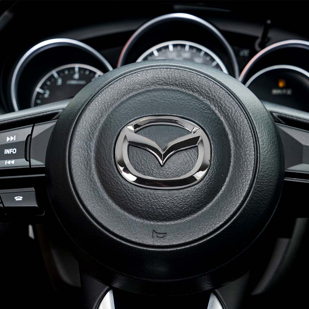 1pcs ABS Car Steering Wheel Center Sticker Auto Emblem Decal For Mazda 2 3 4 5 6 7 CX-7 CX3 Cx5 RX8 RX3 MX5 Atenza Axela Verisa