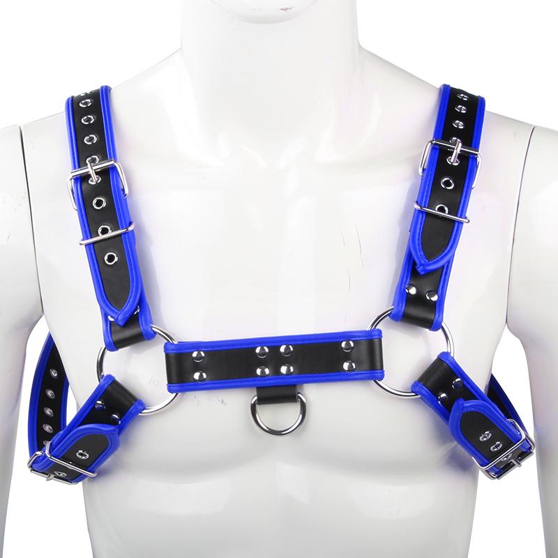 Adjustable Gay Body Bondage Harness Strap Fetish Gay Clothing Chest Faux Leather Harness Belts