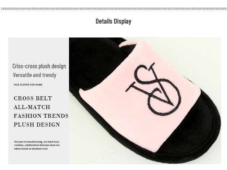 Jujia Autumn/Winter Warm Cotton Open-Toe Slippers for Men and Women