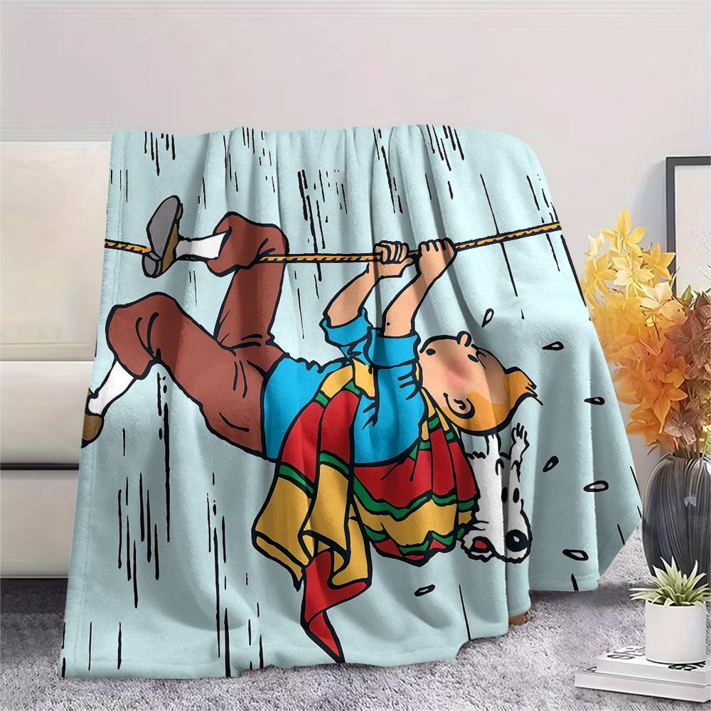 The Adventures of TintinFlannel Blanket, High quality Comfortable for All Seasons, Home Decor, Warmth and Comfort