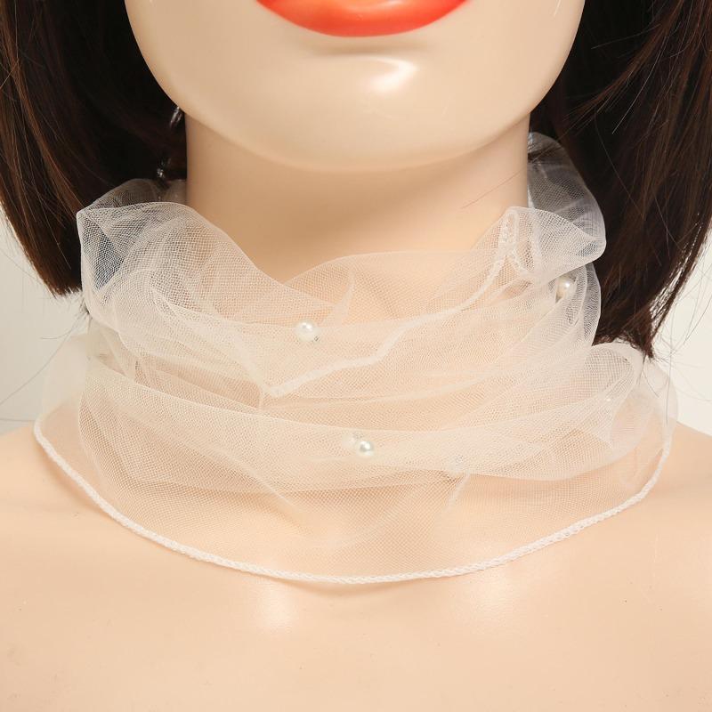1 Stück Eleganter Transparenter Damen Schal Netz Halsketten Schal Kreis Schal Für Herbst Kleidung Accessoires