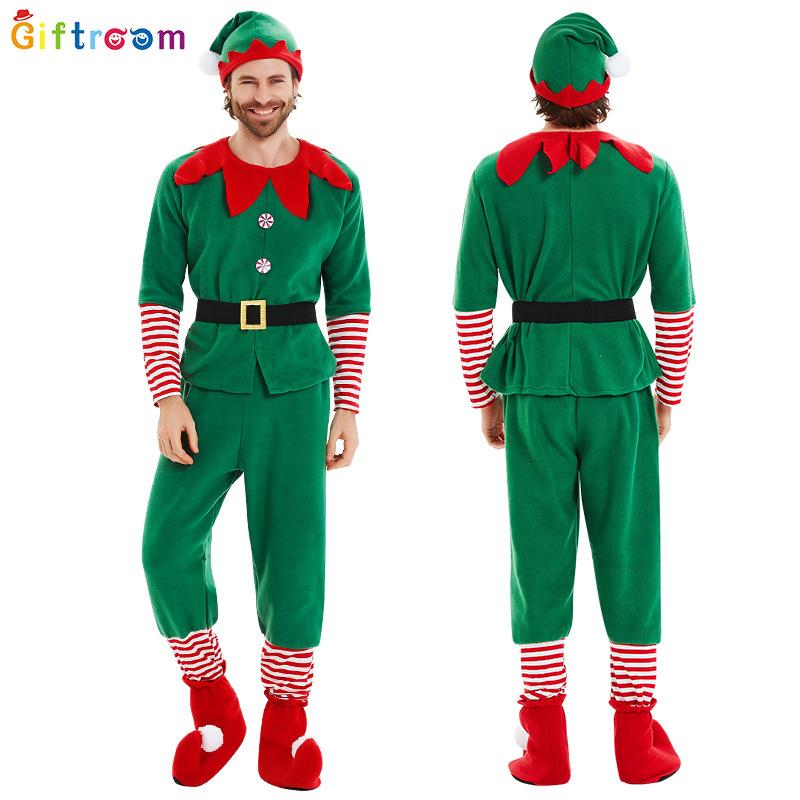 Children'S And Adult Christmas Elf Costumes, Santa Claus Costume Set, Green Elf, Halloween Cosplay, , New Products,