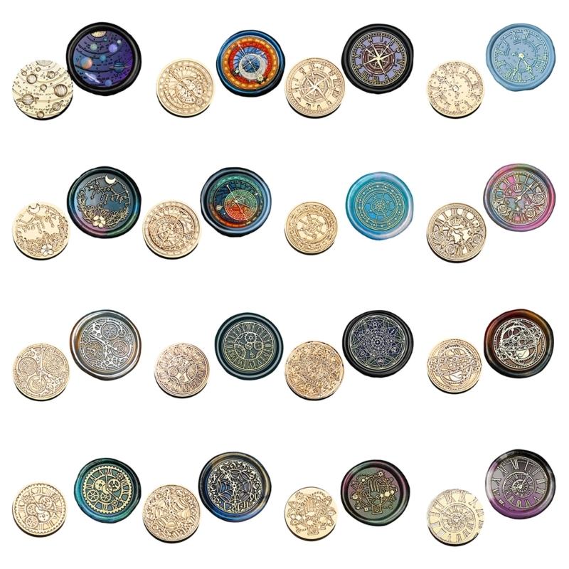 Astronomical Series Sealing Waxed Stamp Brass Head Clock Wax Seal Stamp for Envelope Wedding Invitation Decorations