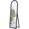 Floor Mirror, Full-Length Arched, Stone-Effect Frame, 53 x 163 cm, Brown