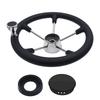 Stainless Steel Boat Steering Wheel with Black Polyurethane Foam 5-Spoke Non-Slip Anti-Sweat Marine Accessories