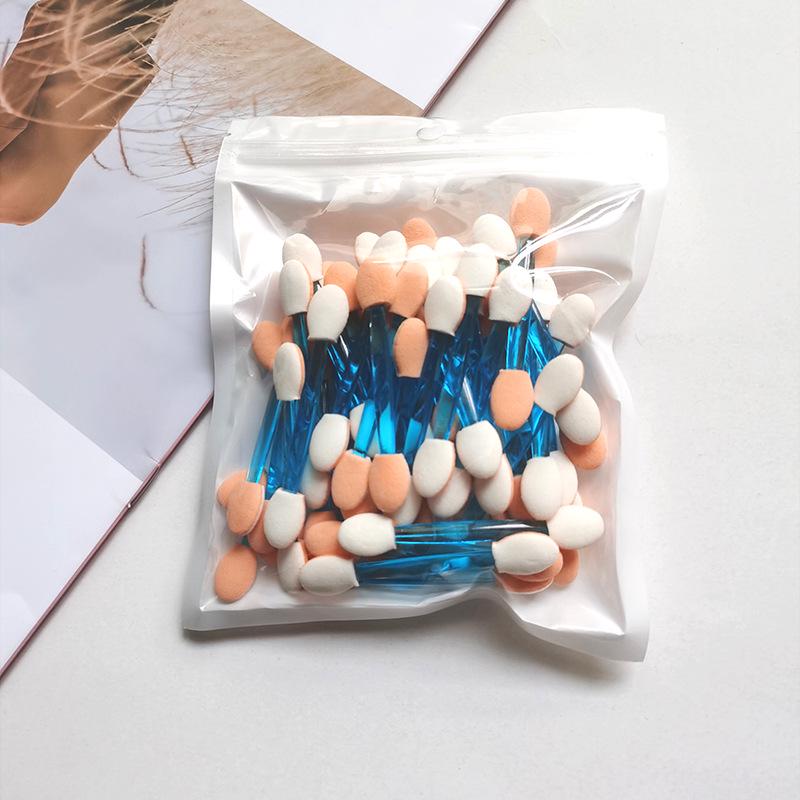 50-Pack Double-Ended Eyeshadow Applicators: 5.5/6.5cm Latex Sponge Makeup and Nail Art Blending Sticks
