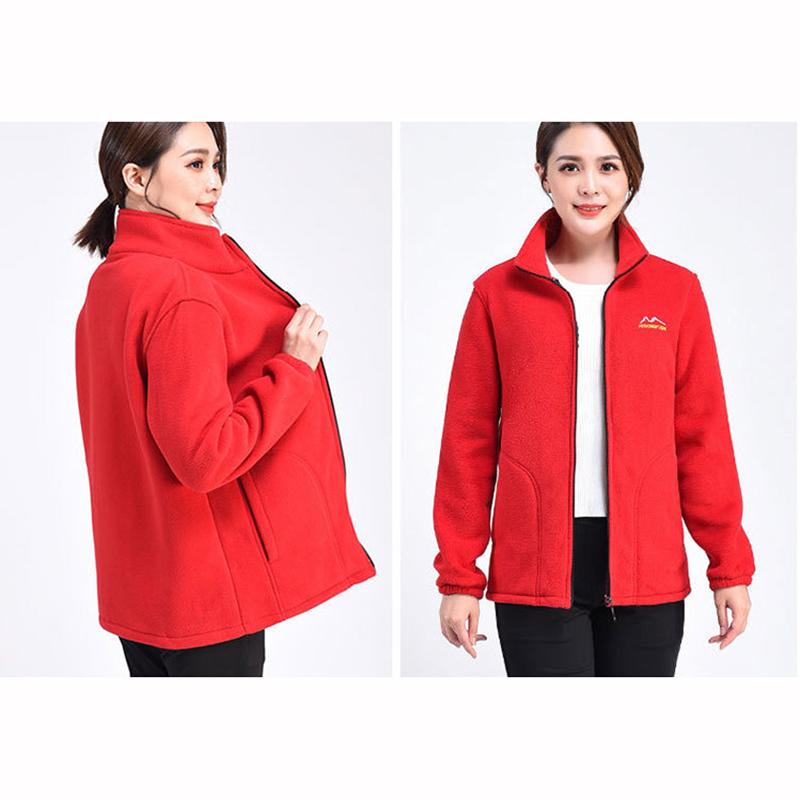 Autumn Winter Fleece Jacket Women Clothing Zipper Sweatshirt Warm Long Sleeve Thick Cardigan Sport Outdoor Warm Sweatshirt Mother Coat