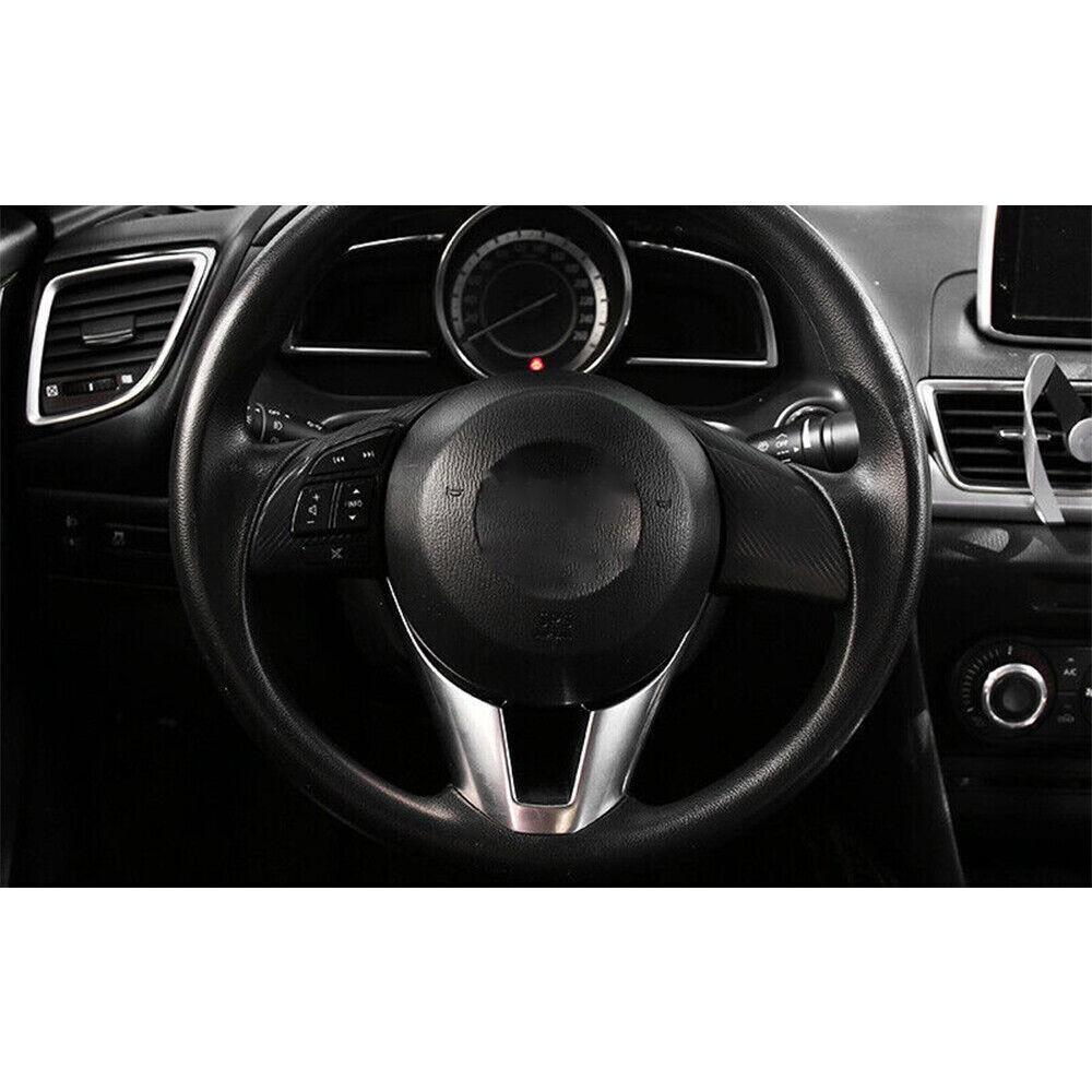 Fit For Mazda 3 Axela 2014-2016 Silver ABS Steering Wheel U Type Cover Trim 1pcs