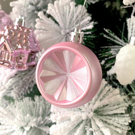 Christmas Ornaments Set Shatterproof Plastic Baubles Snowflakes Stars Hanging Ornament for Xmas Tree Holiday