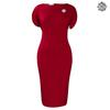 New Short-sleeved Crew Neck Fashion Temperament Elegant Hip-wrapped Large-size Dress