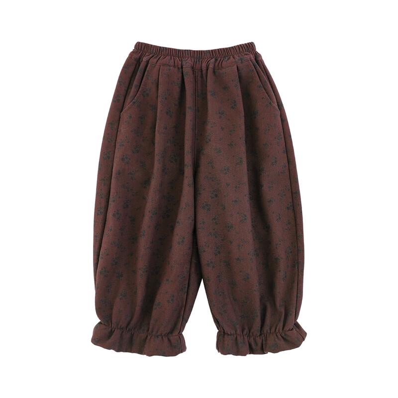 Girls  Winter Floral Fleece-Lined Lantern Pants 120 cm