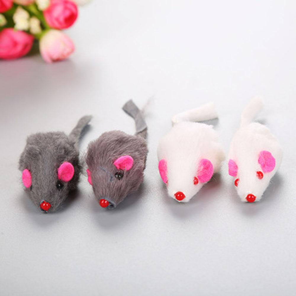 12Pcs Fur Mouse Squeaky Sound Mice Rat Toy For Pet Cat Kitten Puppy Playing