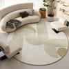 Minimalist Black Geometric Triangle Round Rug  Modern Abstract Polyhedral Line Circular Mat Non Slip Living Room Floor Carpet