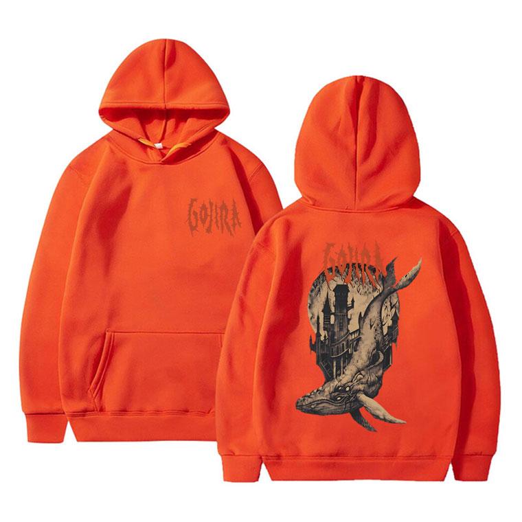 

French Metal Band Gojira From Mars To Sirius Flying Whales Vintage Rock Double Sided Women Unisex Print Hoodie XXXL помаранчевий