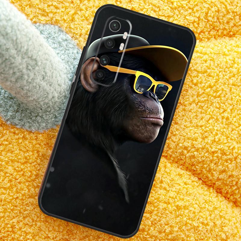 Funny Thinking Monkey With Headphone Case For POCO X3 X4 X5 F5 Pro M5s C40 F4 GT F3 Cover For Xiaomi 12T 11T Pro 12 13 Lite 12X