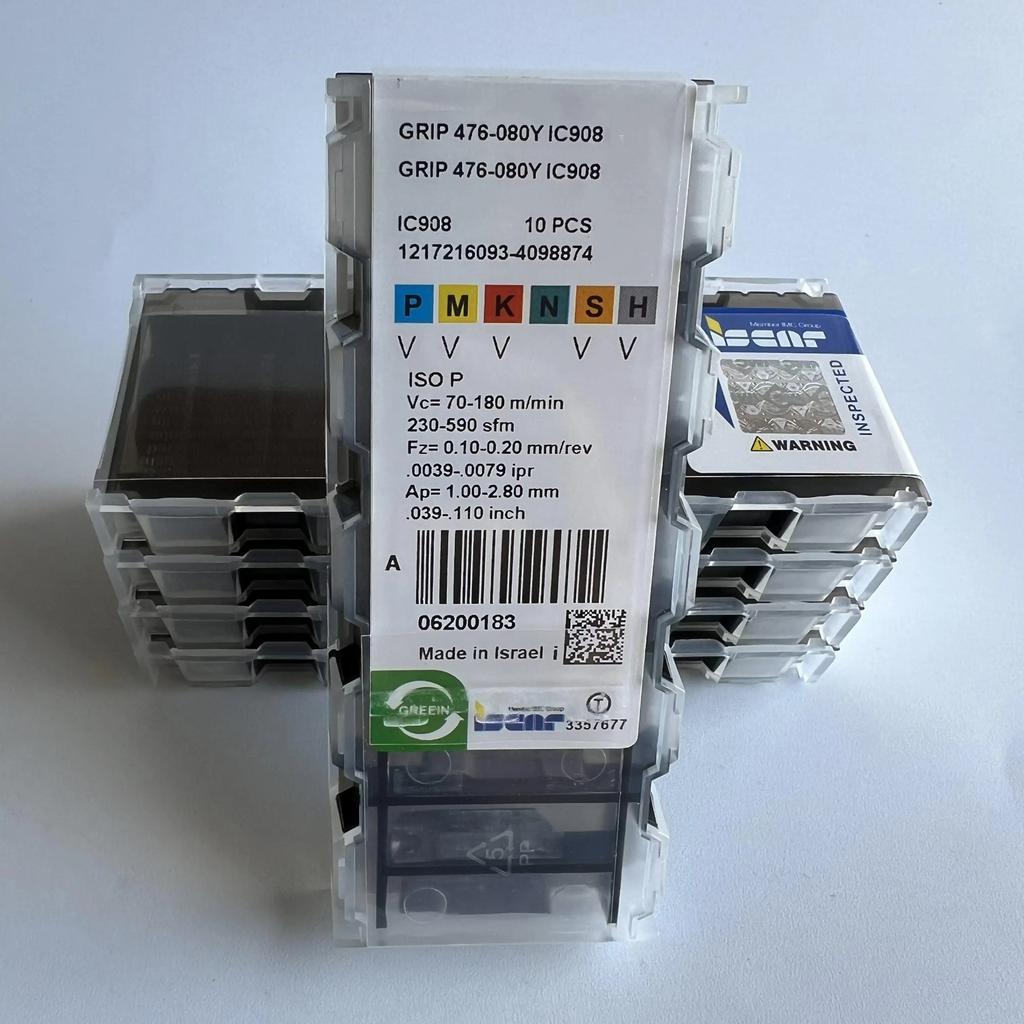 GRIP476-080Y IC908   Industrial indexable carbide inserts 10 Pcs