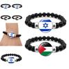 Israel Palästina Flagge Edelstein Armband Unisex Schwarz Perlen Schmuck Großhandel