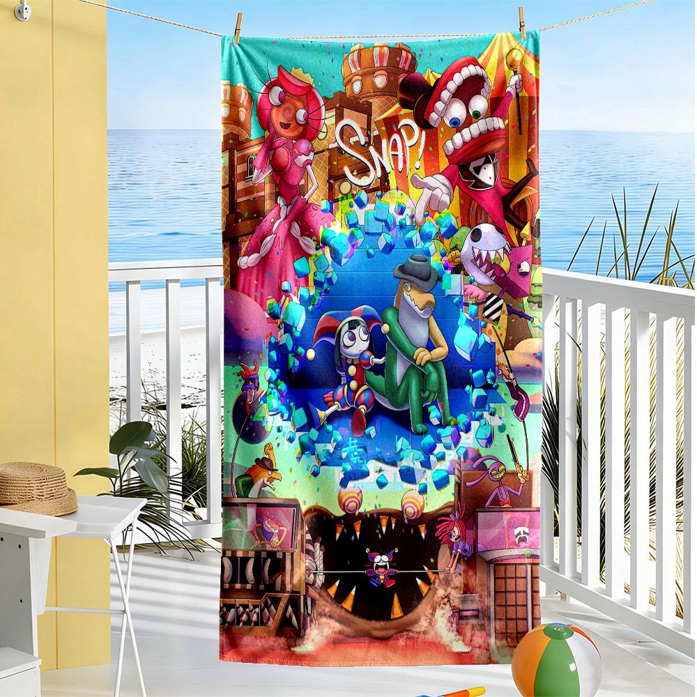 The Amazing Digital Circus Game Beach Towel Quick-Dry Soft Microfiber Comfortable Lightweight Suitable for Swimming, Gym, Camping, Yoga Vacation