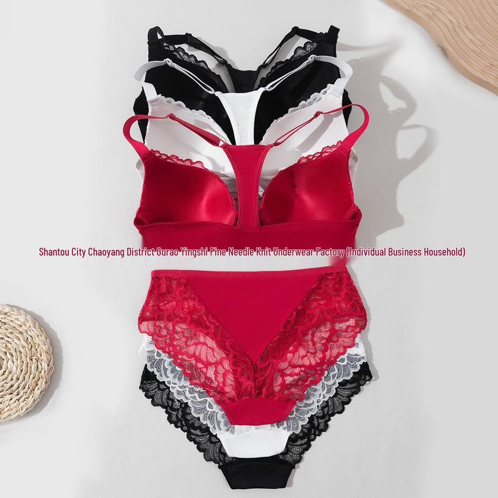 Großgrößen Frontverschluss Damen-Dessous-Set mit schönem Bügel-BH am Rücken