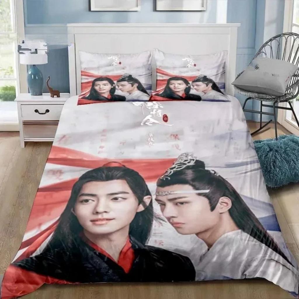 Xiao Zhan Wang Yi Bo Bedding Set The Untamed Drama Bedding Set For Boy Girl Set Home Decoration Single Twin Full Queen King Size