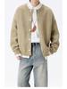 Men's Retro Color Block Cardigan Sweater, Autumn-Winter Casual Knitwear