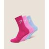 Gymshark Crew Socks 3pk Chilled Blue Focus Pink Super Set Pink I2c5c Kdg2