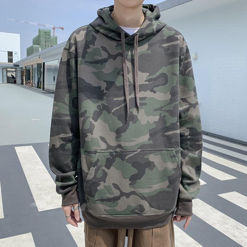 2020 Retro Harajuku Camouflage Sweatshirt: Men's Loose Korean Style Versatile Jacket